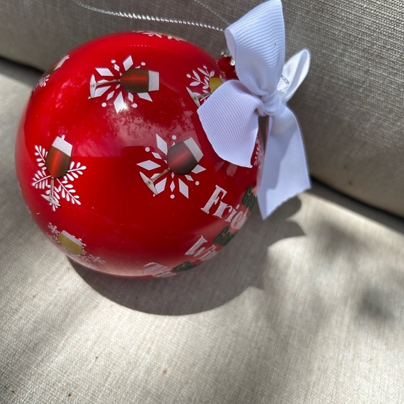 Red‎ and White Holiday wine Ornament with Friends Message - Picture 5 of 6